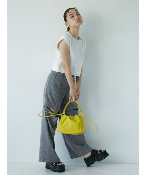 MURUA（ムルーア）の「クロップドボックスタンク（タンクトップ・レディース・ホワイト/ブラック/パープル・FREE）」の9枚目の写真