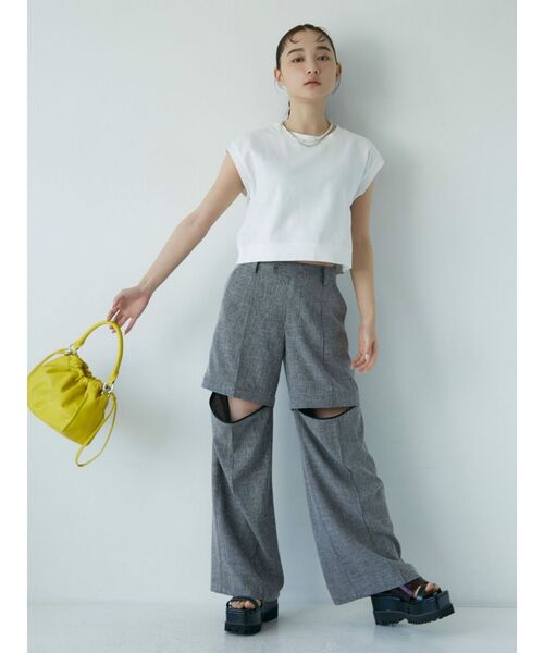 MURUA（ムルーア）の「クロップドボックスタンク（タンクトップ・レディース・ホワイト/ブラック/パープル・FREE）」の10枚目の写真