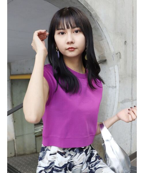 MURUA（ムルーア）の「クロップドボックスタンク（タンクトップ・レディース・ホワイト/ブラック/パープル・FREE）」の14枚目の写真