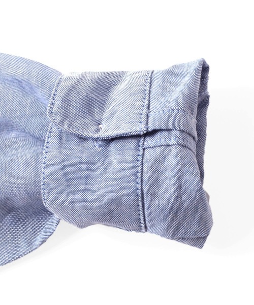 GLAZOS（グラソス）の「【大人向けサイズあり】オックスフォードシャツ（ビジネスシャツ・キッズ・ブルー/ホワイト・170cm/160cm/150cm/140cm）」の6枚目の写真