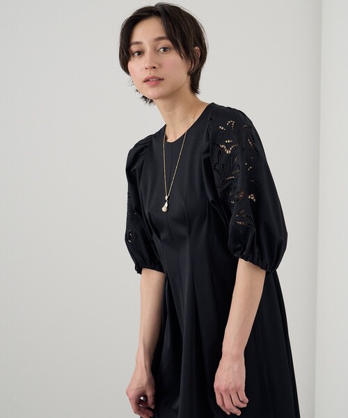 美品☆ANAYI 刺繍 ワンピース ドレス 美品】ANAYI アナイ テープ刺繍