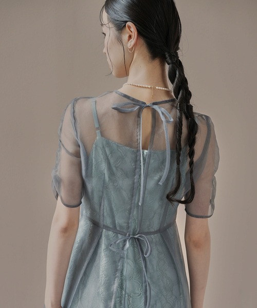 kaene（カエン）の「オーガンエプロンレースドレス（ドレス・レディース・ブラック/ミント/ピンクベージュ・36/38/34）」の14枚目の写真