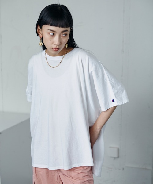 完売品♢ROSE BUD ORIGINAL Champion Tシャツ Champion別注】ROSE BUD×Champion/LOGO EMBROIDERY BIG TEE