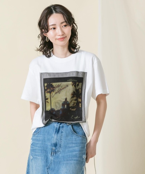 Boutique Ordinary（ブティークオーディナリー）の「ＣレコードＰｔメッシュＴシャツ（Tシャツ/カットソー・レディース・ホワイト・FREE）」の7枚目の写真