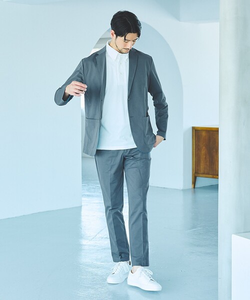 ABAHOUSE GRAY（アバハウスグレイ）の「【SMART CLOSET】接触冷感 カットメッシュ スラックス / セットアップ対応（スラックス・メンズ・グレー/ブラック/ネイビー/ライトグレー/モカ/ダークブラウン・46/48/50/52/44）」の14枚目の写真