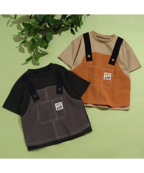 BREEZE by saori(ブリーズバイサオリ)の「WEB限定 ワークエプロンTシャツ【BREEZE by saori】(Tシャツ/カットソー・キッズ・ブラック/ベージュ・100/120/150/130/90/110/160/140)」の3枚目の写真