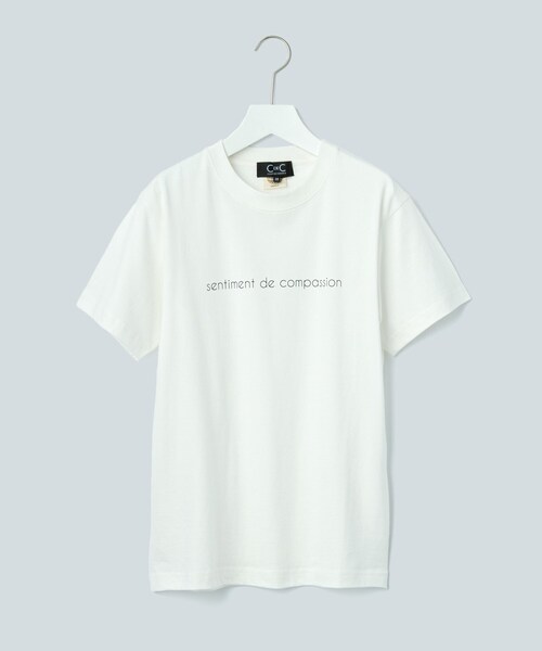 COUP DE CHANCE(クードシャンス)の「【WORLD for the World】メッセージプリントTシャツ(Tシャツ/カットソー・レディース・ブラック/アイボリー・38/40)」の2枚目の写真