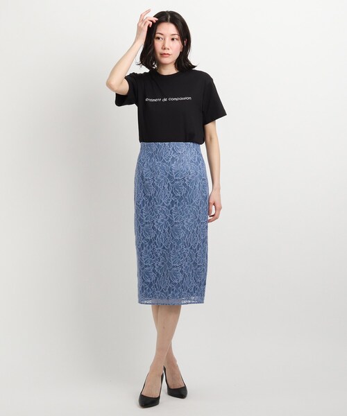 COUP DE CHANCE(クードシャンス)の「【WORLD for the World】メッセージプリントTシャツ(Tシャツ/カットソー・レディース・ブラック/アイボリー・38/40)」の7枚目の写真