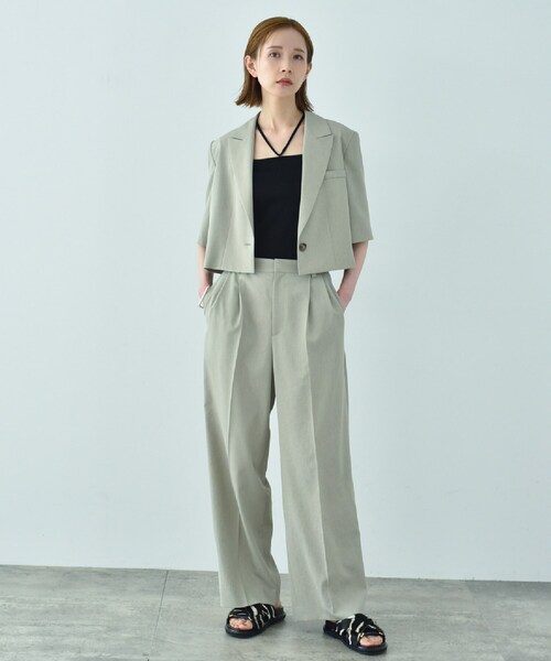 CODE A（コードエー）の「cropped jacket（テーラードジャケット・レディース・ブラック/ナチュラル/サンドベージュ・00）」の16枚目の写真