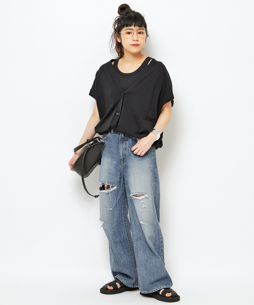 AP STUDIO Attick by Johnbull 別注ワイドデニム Attick by Johnbull/アティック バイ ジョンブル】別注ワイド