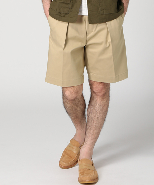 EDIFICE（エディフィス）の「◇ハイカウントギャバベルトショーツ（その他パンツ・メンズ・ホワイト/ベージュ・44/48/46）」の2枚目の写真