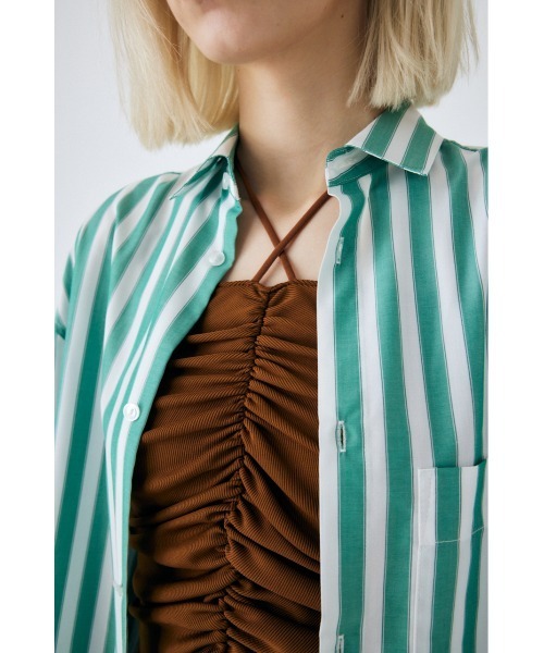 MOUSSY(マウジー)の「CANDY STRIPE シャツ(シャツ/ブラウス・レディース・ライトブルー/オレンジ系その他/グリーン系その他・FREE)」の16枚目の写真
