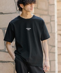 ミドルウエイト コットン天竺 / 両面 ロゴ メッセージプリント クルーネック Tシャツ(半袖)