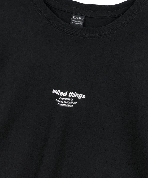 TRAP/U (トラップユー)の「ミドルウエイト コットン天竺 / 両面 ロゴ メッセージプリント クルーネック Tシャツ(半袖)(Tシャツ/カットソー・メンズ・ブラック/ブルー系その他・M/L)」の5枚目の写真