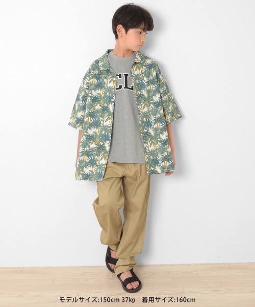 GLAZOS（グラソス）の「コットン・リゾートプリントビッグ半袖開襟シャツ（シャツ/ブラウス・キッズ・ホワイト/ネイビー・160cm/170cm/150cm/140cm）」の7枚目の写真