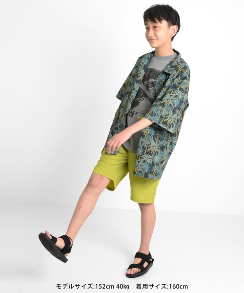 GLAZOS（グラソス）の「コットン・リゾートプリントビッグ半袖開襟シャツ（シャツ/ブラウス・キッズ・ホワイト/ネイビー・160cm/170cm/150cm/140cm）」の4枚目の写真