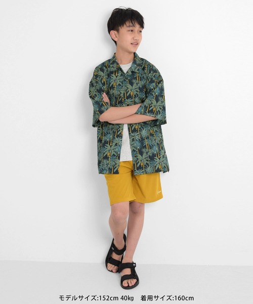 GLAZOS（グラソス）の「コットン・リゾートプリントビッグ半袖開襟シャツ（シャツ/ブラウス・キッズ・ホワイト/ネイビー・160cm/170cm/150cm/140cm）」の5枚目の写真