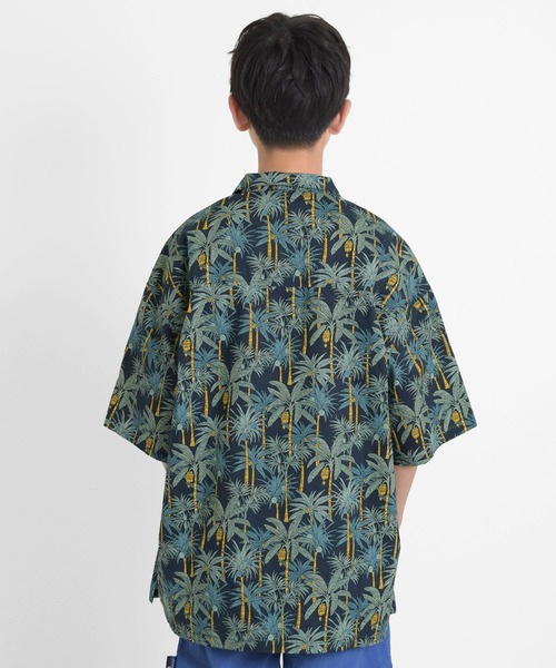 GLAZOS（グラソス）の「コットン・リゾートプリントビッグ半袖開襟シャツ（シャツ/ブラウス・キッズ・ホワイト/ネイビー・160cm/170cm/150cm/140cm）」の11枚目の写真