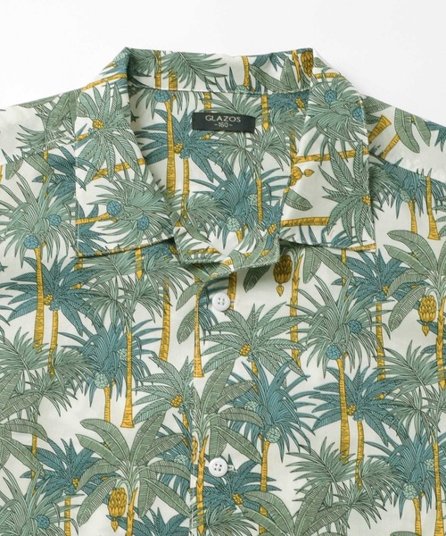 GLAZOS（グラソス）の「コットン・リゾートプリントビッグ半袖開襟シャツ（シャツ/ブラウス・キッズ・ホワイト/ネイビー・160cm/170cm/150cm/140cm）」の12枚目の写真