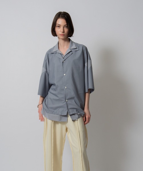 D.TT.K(ディティーティーケー)の「【ユニセックスアイテム】 LAYERED OPEN COLLAR SHIRTS レイヤード オープンカラーシャツ(シャツ/ブラウス・メンズ・ブラック/グレー/ベージュ・MEDIUM/LARGE)」の16枚目の写真