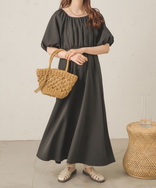 Ambre Neige(アンブルネージュ)の「ギャザーバックリボンワンピース/【WEB/EC限定商品】(ワンピース・レディース・モカ/ブラック/アイボリー・FREE)」の16枚目の写真