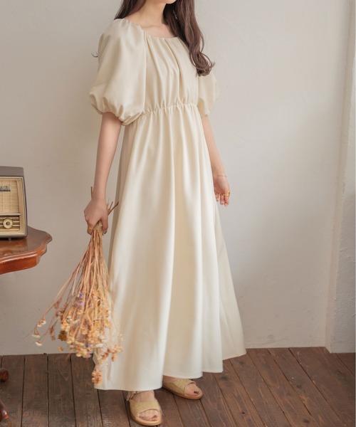 Ambre Neige(アンブルネージュ)の「ギャザーバックリボンワンピース/【WEB/EC限定商品】(ワンピース・レディース・モカ/ブラック/アイボリー・FREE)」の19枚目の写真