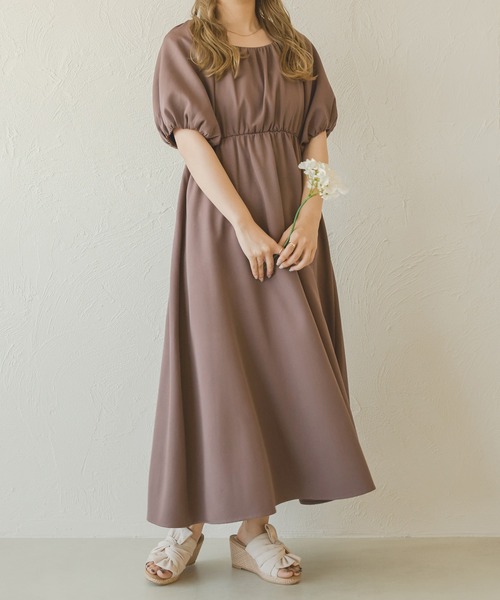 Ambre Neige(アンブルネージュ)の「ギャザーバックリボンワンピース/【WEB/EC限定商品】(ワンピース・レディース・モカ/ブラック/アイボリー・FREE)」の13枚目の写真