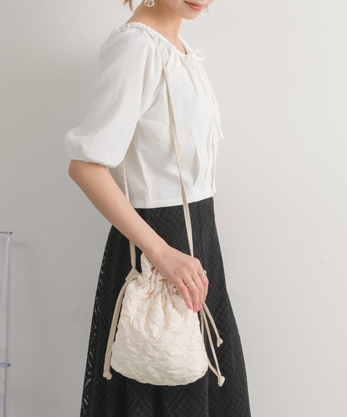 RETRO GIRL(レトロガール)の「ポコポコ巾着ショルダーBAG(ショルダーバッグ・レディース・ベージュ/ブラック/アイボリー・FREE)」の9枚目の写真