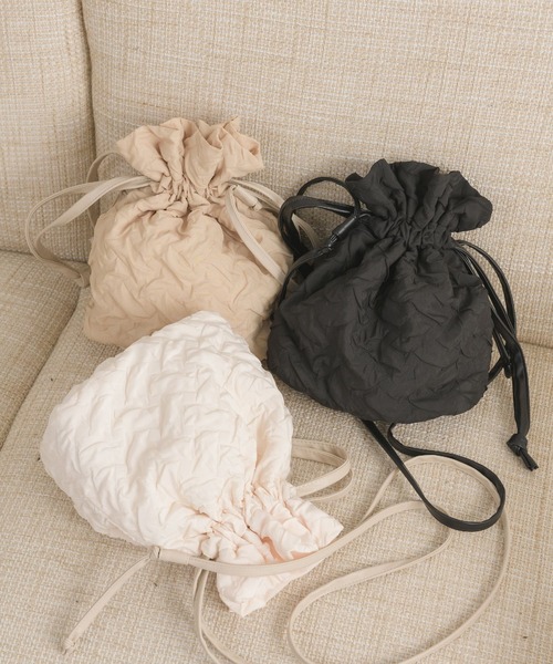 RETRO GIRL(レトロガール)の「ポコポコ巾着ショルダーBAG(ショルダーバッグ・レディース・ベージュ/ブラック/アイボリー・FREE)」の15枚目の写真