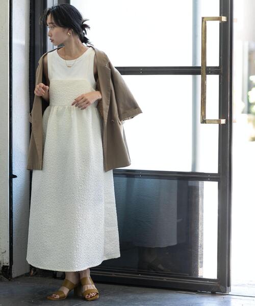 coen(コーエン)の「【WEB限定】フクレジャカードキャミワンピース(ワンピース・レディース・ナチュラル/ブラック/ホワイト・M/L)」の3枚目の写真