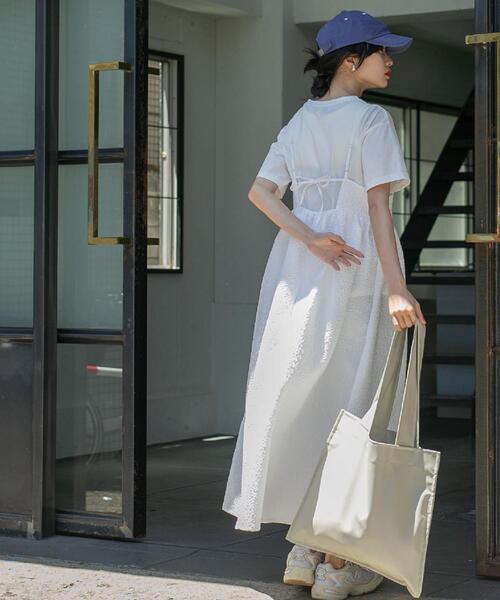 coen（コーエン）の「【WEB限定】フクレジャカードキャミワンピース