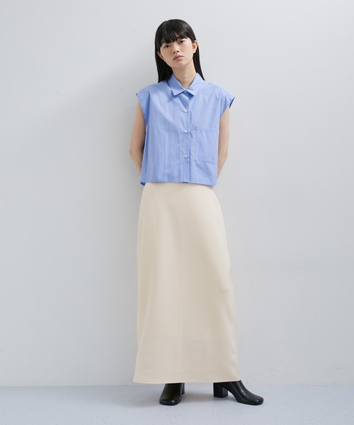 ADAM ET ROPE'（アダムエロペ）の「【サステナブル・セットアップ対応】セミフレアダンボールスカート（スカート・レディース・ブラック/キナリ/ブルー系その他4・36/38）」の6枚目の写真