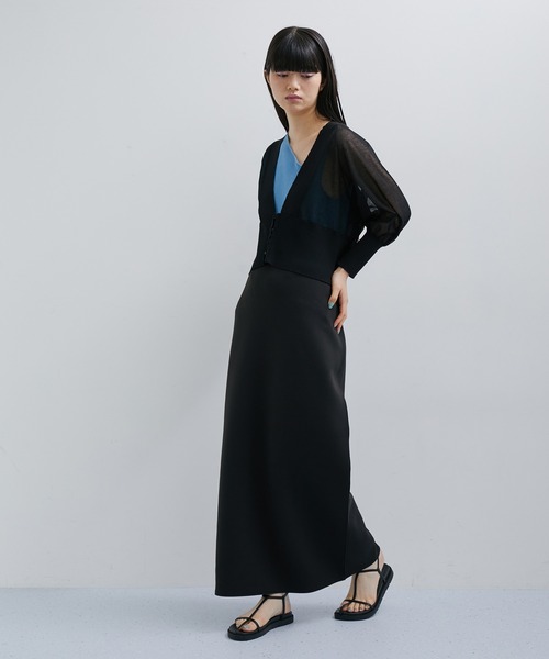 ADAM ET ROPE'（アダムエロペ）の「【サステナブル・セットアップ対応】セミフレアダンボールスカート（スカート・レディース・ブラック/キナリ/ブルー系その他4・36/38）」の16枚目の写真