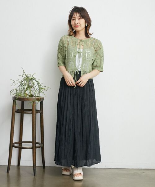 RETRO GIRL(レトロガール)の「楊柳プリーツSK(スカート・レディース・オレンジ/ホワイト系その他/ブラック/ナチュラル・FREE)」の17枚目の写真
