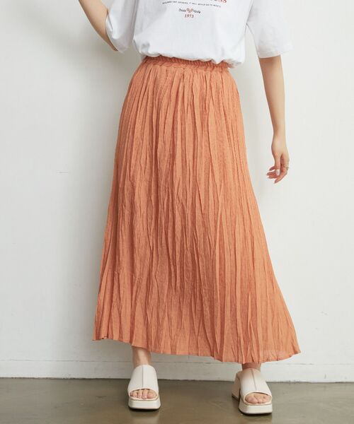 RETRO GIRL(レトロガール)の「楊柳プリーツSK(スカート・レディース・オレンジ/ホワイト系その他/ブラック/ナチュラル・FREE)」の14枚目の写真
