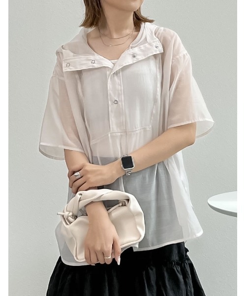 Re:EDIT（リエディ）の「シアーアノラック半袖パーカー（パーカー