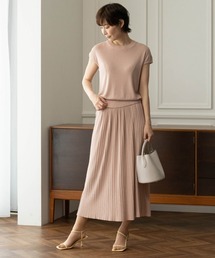 toki doki（トキドキ）の「爽やかフレンチスリーブ＆プリーツニットセット（ワンピース）」