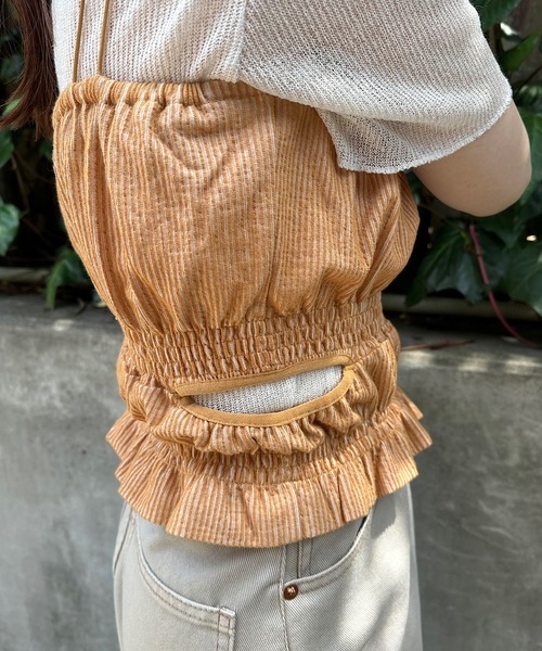 Kastane（カスタネ）の「【SET UP対応】ストライプキャミビスチェ（その他トップス・レディース・オレンジ/アイボリー/ブルー・FREE）」の14枚目の写真