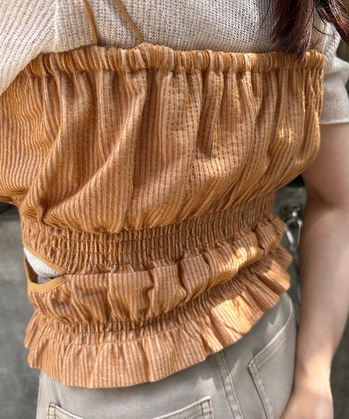 Kastane（カスタネ）の「【SET UP対応】ストライプキャミビスチェ（その他トップス・レディース・オレンジ/アイボリー/ブルー・FREE）」の15枚目の写真