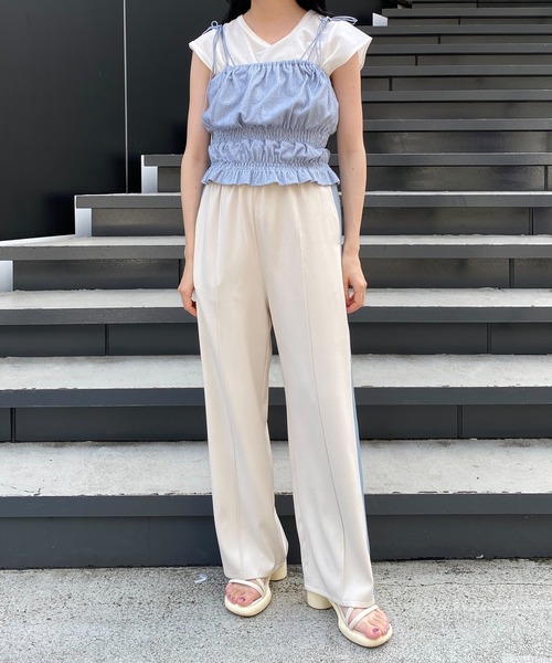 Kastane（カスタネ）の「【SET UP対応】ストライプキャミビスチェ（その他トップス・レディース・オレンジ/アイボリー/ブルー・FREE）」の9枚目の写真