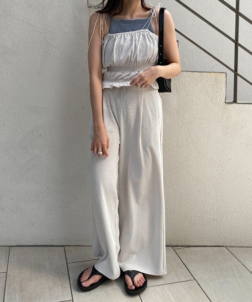 Kastane（カスタネ）の「【SET UP対応】ストライプキャミビスチェ（その他トップス・レディース・オレンジ/アイボリー/ブルー・FREE）」の4枚目の写真