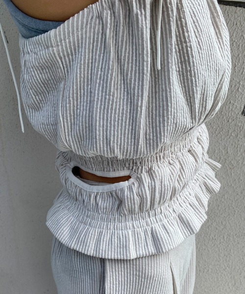 Kastane（カスタネ）の「【SET UP対応】ストライプキャミビスチェ（その他トップス・レディース・オレンジ/アイボリー/ブルー・FREE）」の6枚目の写真