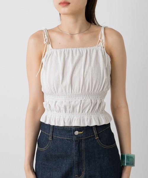 Kastane（カスタネ）の「【SET UP対応】ストライプキャミビスチェ（その他トップス・レディース・オレンジ/アイボリー/ブルー・FREE）」の20枚目の写真