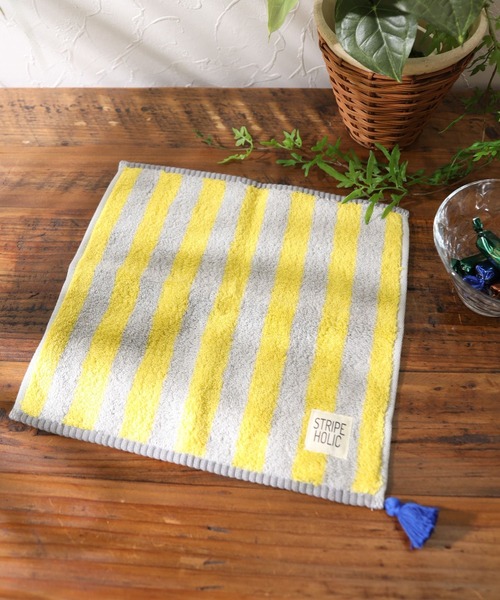 肌さわり抜群!]ストライプハンカチタオル25×25cm（ハンカチ