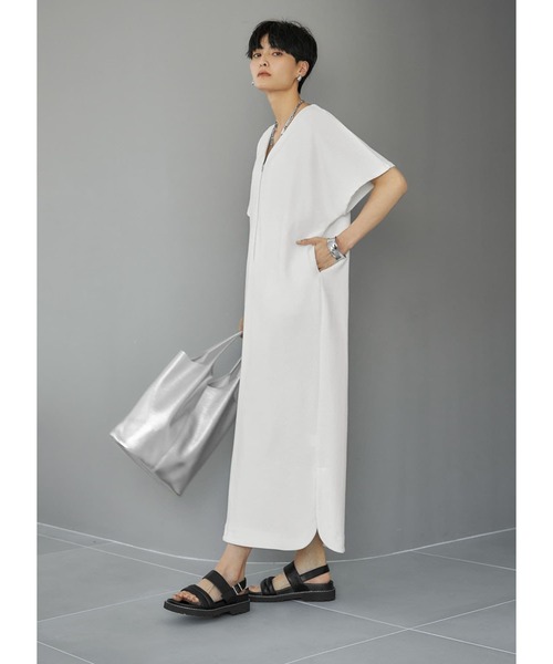 フロントジップワイドカットソーワンピース STYLE DELI（スタイルデリ）の「フロントジップカットソー