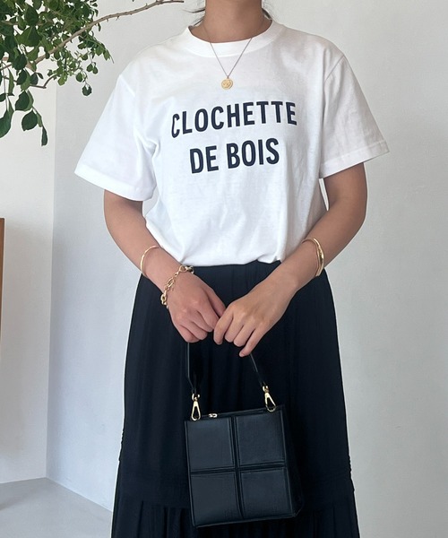 un dix cors(アンディコール)の「CLOCHETEEフロッキーロゴTシャツ(Tシャツ/カットソー・レディース・ベージュ/オフホワイト/チャコールグレー・FREE)」の10枚目の写真
