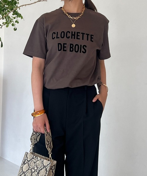 un dix cors(アンディコール)の「CLOCHETEEフロッキーロゴTシャツ(Tシャツ/カットソー・レディース・ベージュ/オフホワイト/チャコールグレー・FREE)」の20枚目の写真