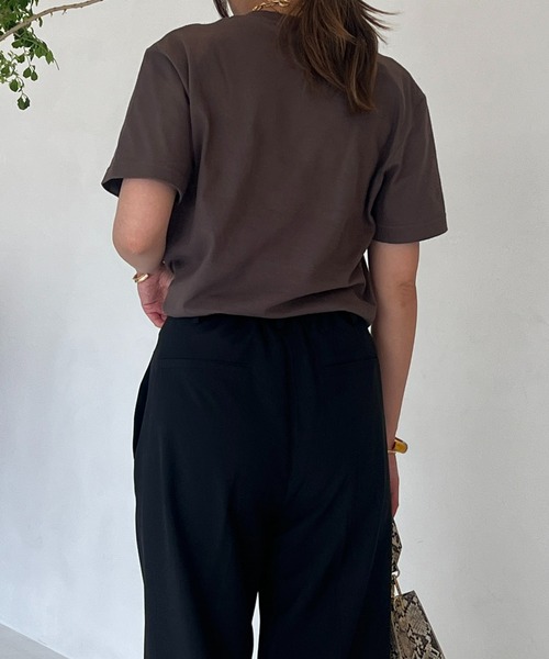 un dix cors(アンディコール)の「CLOCHETEEフロッキーロゴTシャツ(Tシャツ/カットソー・レディース・ベージュ/オフホワイト/チャコールグレー・FREE)」の8枚目の写真