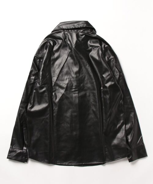 Burner(バーナー)の「【OKUOKU 0909】フェイクレザー シャツジャケット oku-outer-696895026099-36 U(シャツ/ブラウス・メンズ・A・M/XL/L)」の2枚目の写真