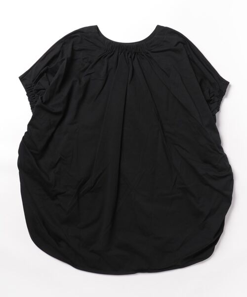 MIMIMEMETE（ミミメメット）の「バイオ天竺 ギャザーオーバーチュニック（Tシャツ/カットソー・レディース・ブラック/グレイッシュベージュ・M）」の17枚目の写真